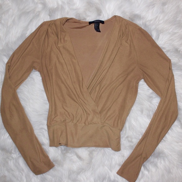 Forever 21 Tops - Camel suede crop top